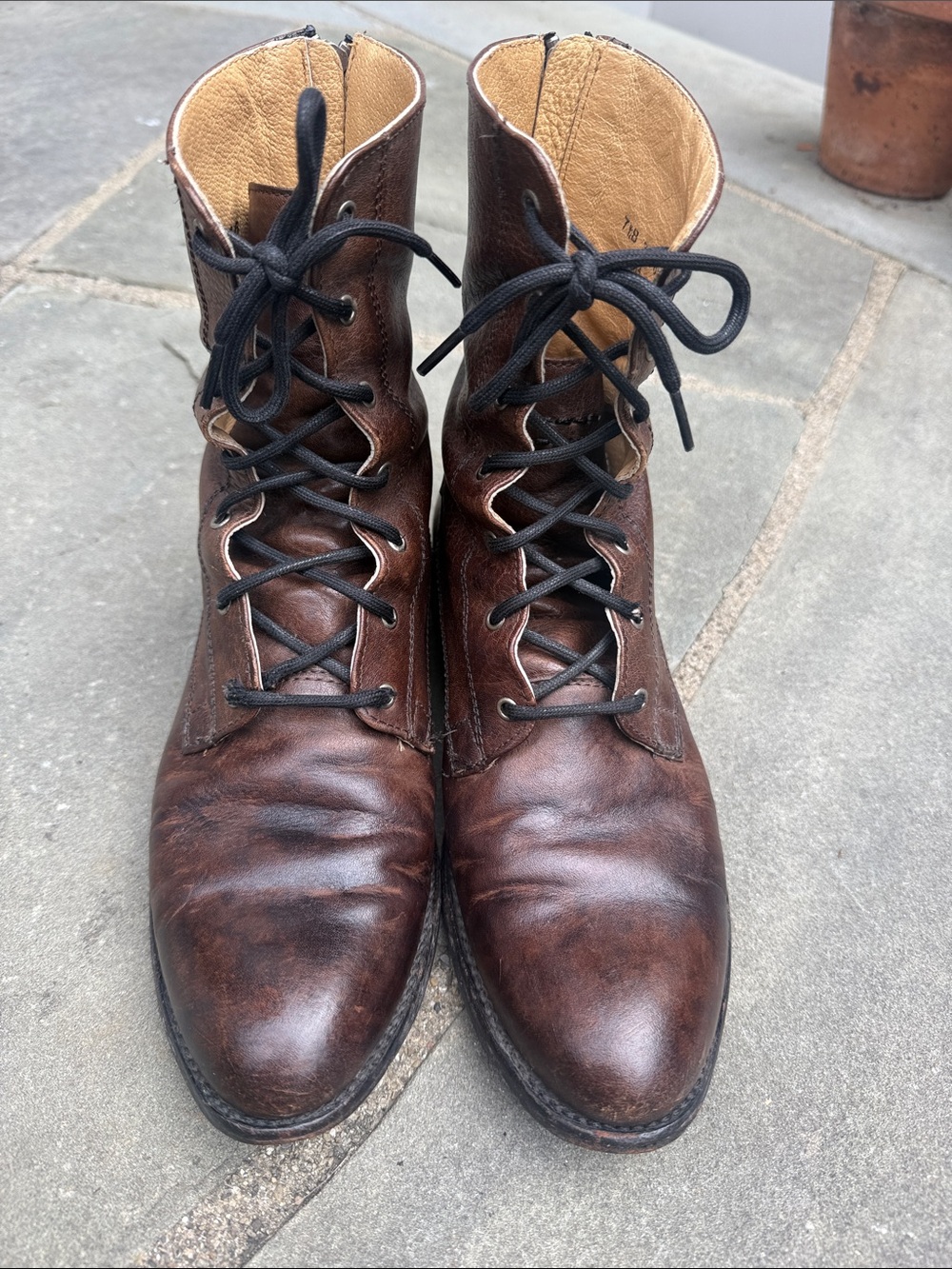 Frye woman’s Brown Leather Lace-Up Boots